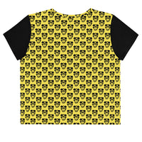 Women's Captured Souls All-Over Print Crop Tee (Yellow)