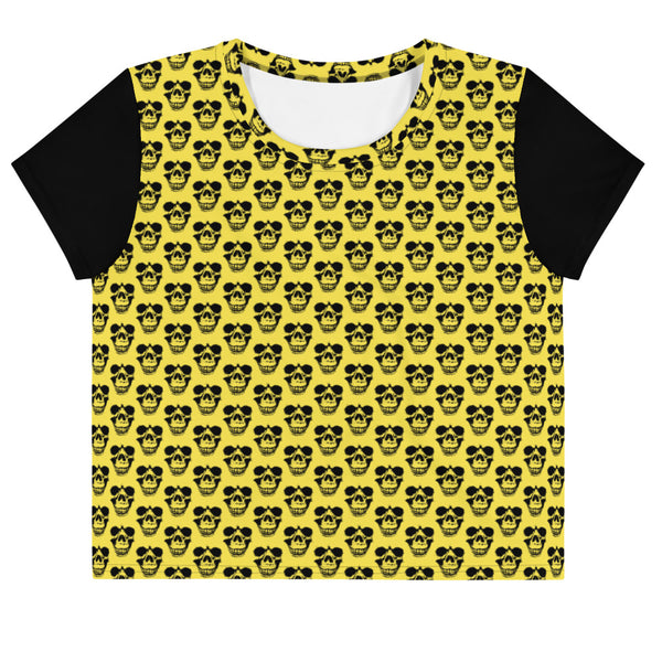 Women's Captured Souls All-Over Print Crop Tee (Yellow)